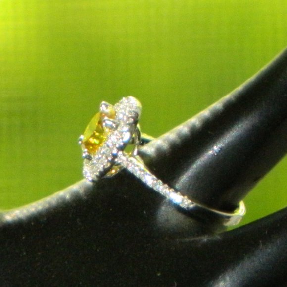 Diamonelle .925 Sterling Silver Plated Ring & Pendant with Chain Set Size 7 or 8 - Picture 11 of 12